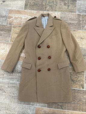 Band Of Outsiders Camel Wool Coat Handmade USA Mens Small 1